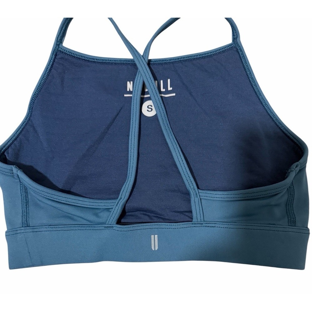 NoBull High Neck Sports Bra Steele Blue Activewear Yoga Women's Size Small - Picture 6 of 11
